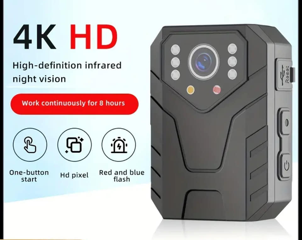 1pc, 4K HD Police Body Camera, Portable Waterproof Body Camera