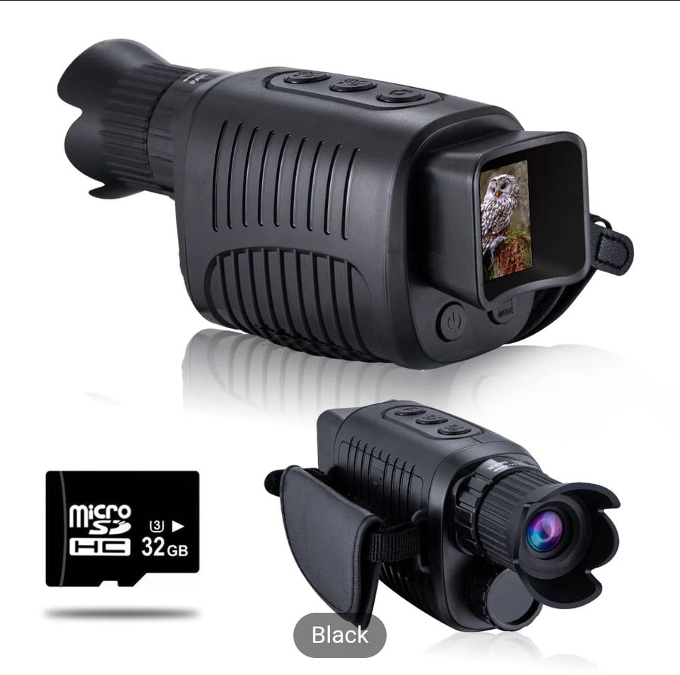 1080p Full HD Vabsce True Infrared Night Vision Monocular, Goggles For Seeing In Complete Darkness Long Distance For Hunting, Camping, Travel, Surveillance (32 GB Micro SD Card Included)