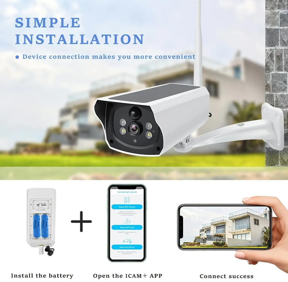 Odin's eye-PODOFO NEW 200W Pixels Solar Powered WiFi CCTV Wireless Camera Security IP Camera 1080p HD Outdoor Waterproof Night Vision Wireless Smart IP Camera Night Vision/Two-way Audio Without TF/SD Card